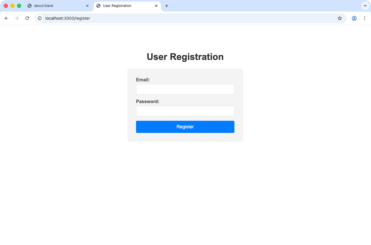 Chrome registration page