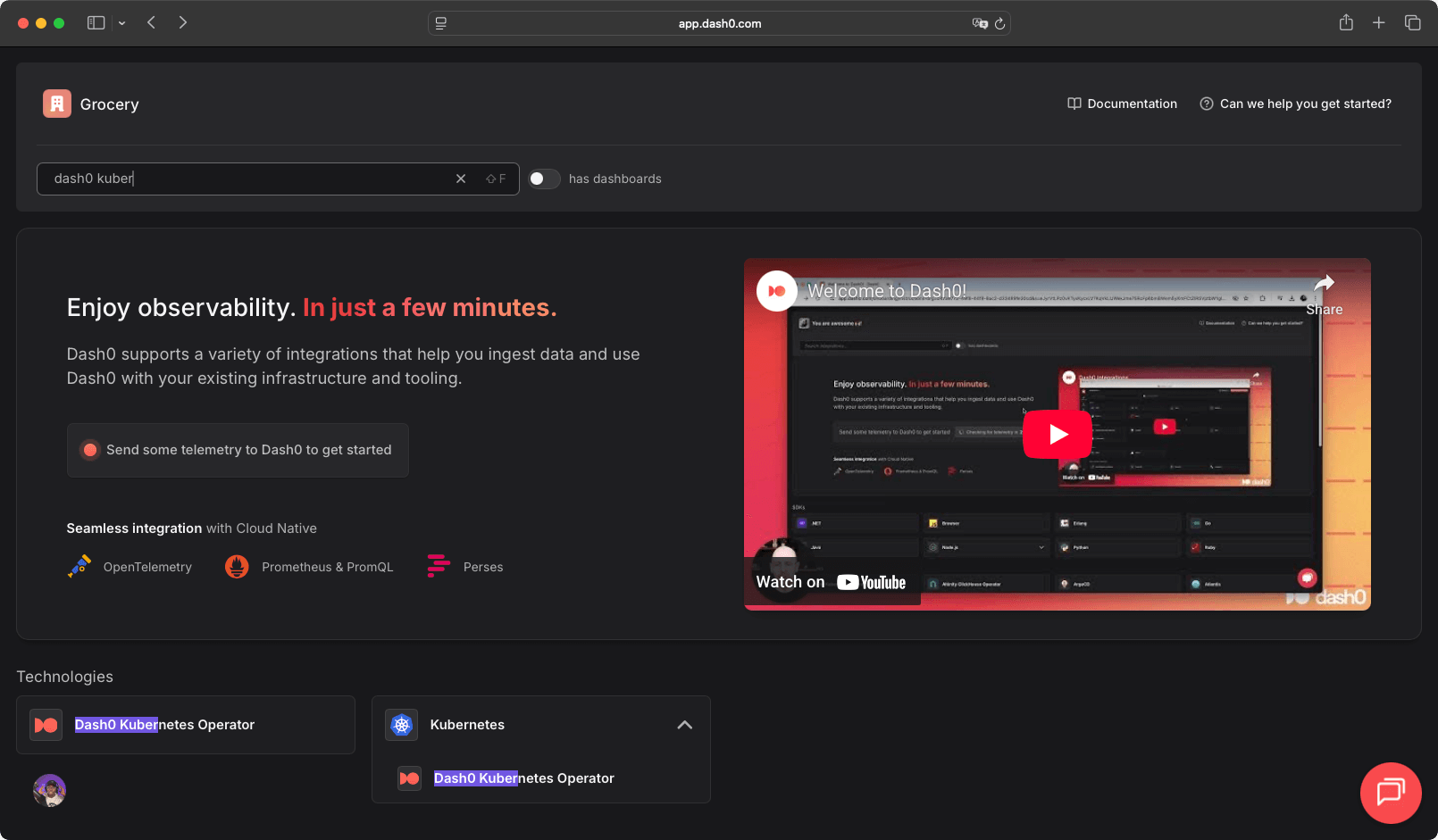 Dash0 Integrations Catalog