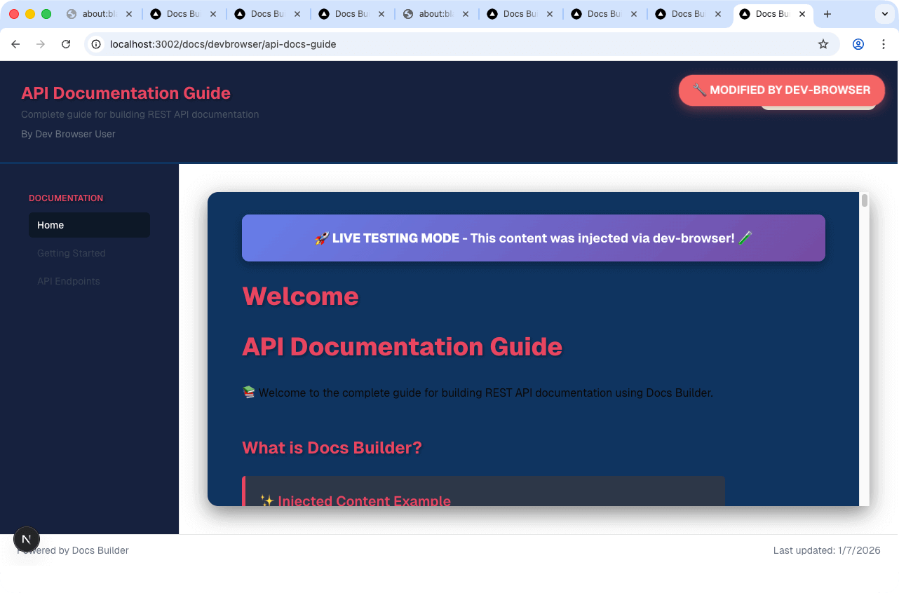 Dev-browser injecting CSS