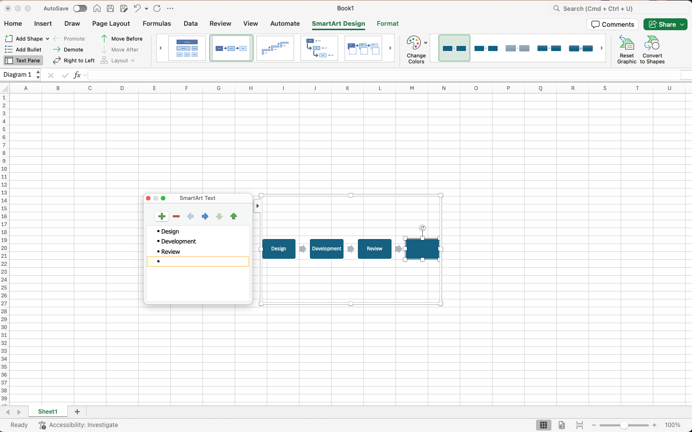 Excel timeline with events