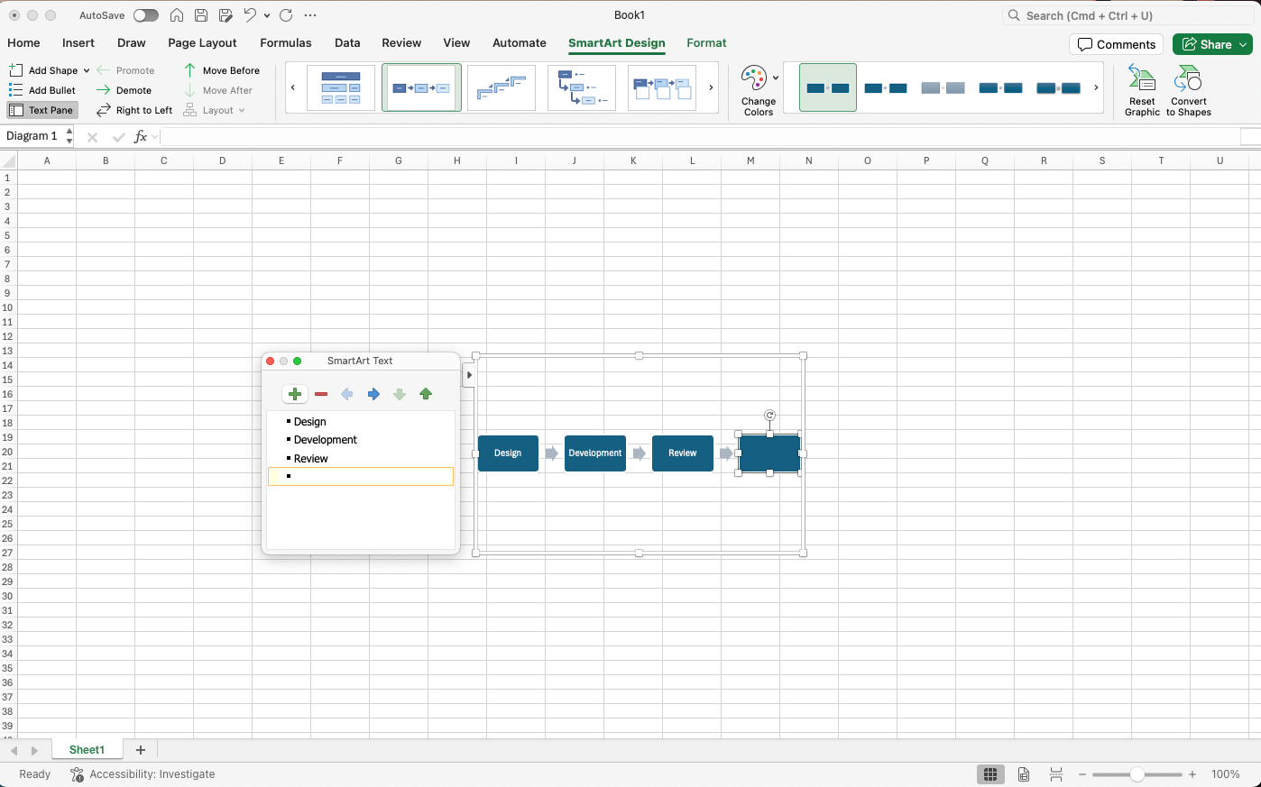 Excel timeline with events