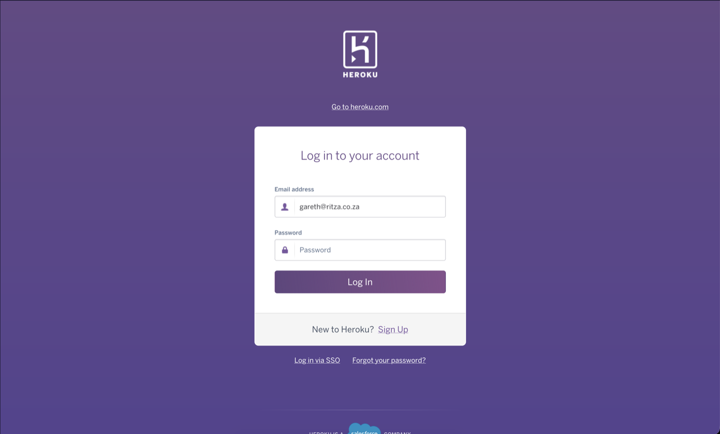 Heroku login page
