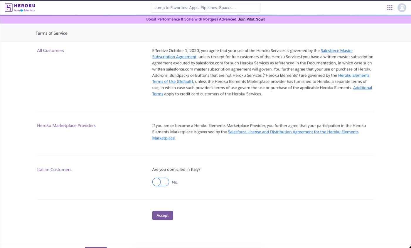 Heroku Terms of Service