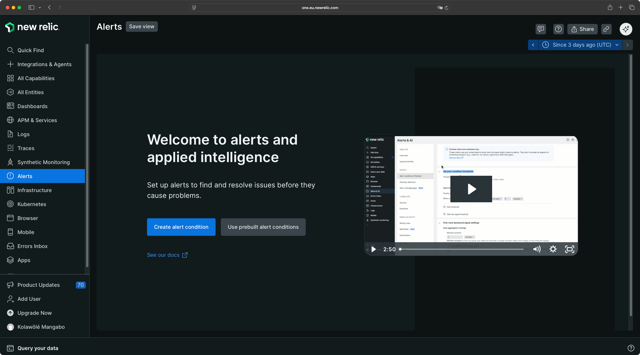 New Relic Alerts Setup