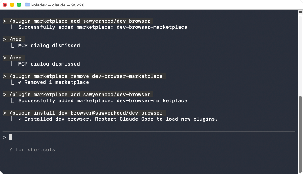 Plugin installed successfully