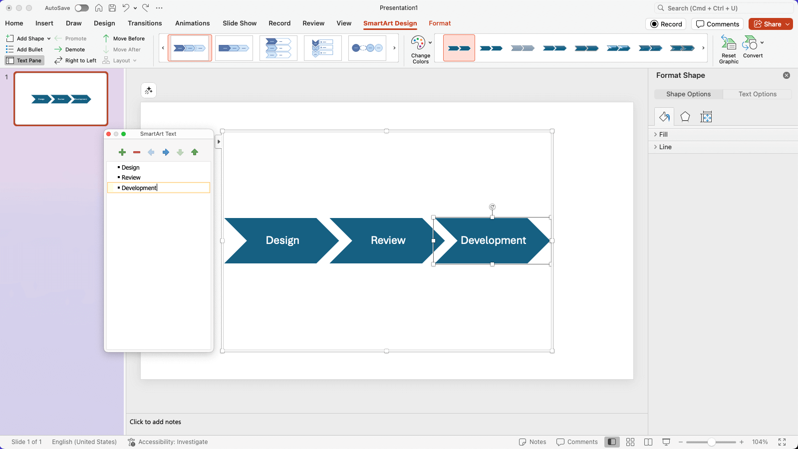 PowerPoint timeline with events