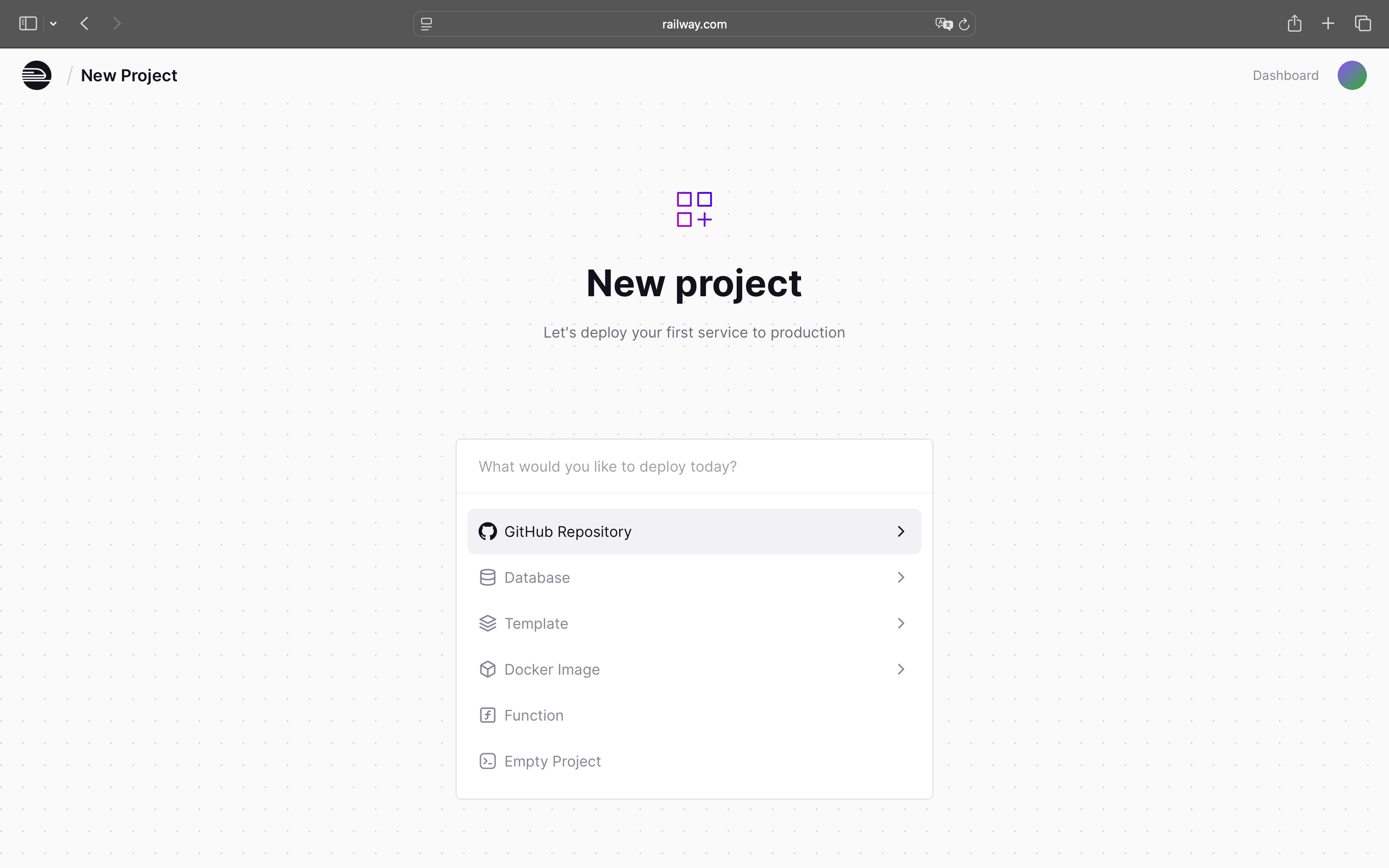 Railway project dashboard
