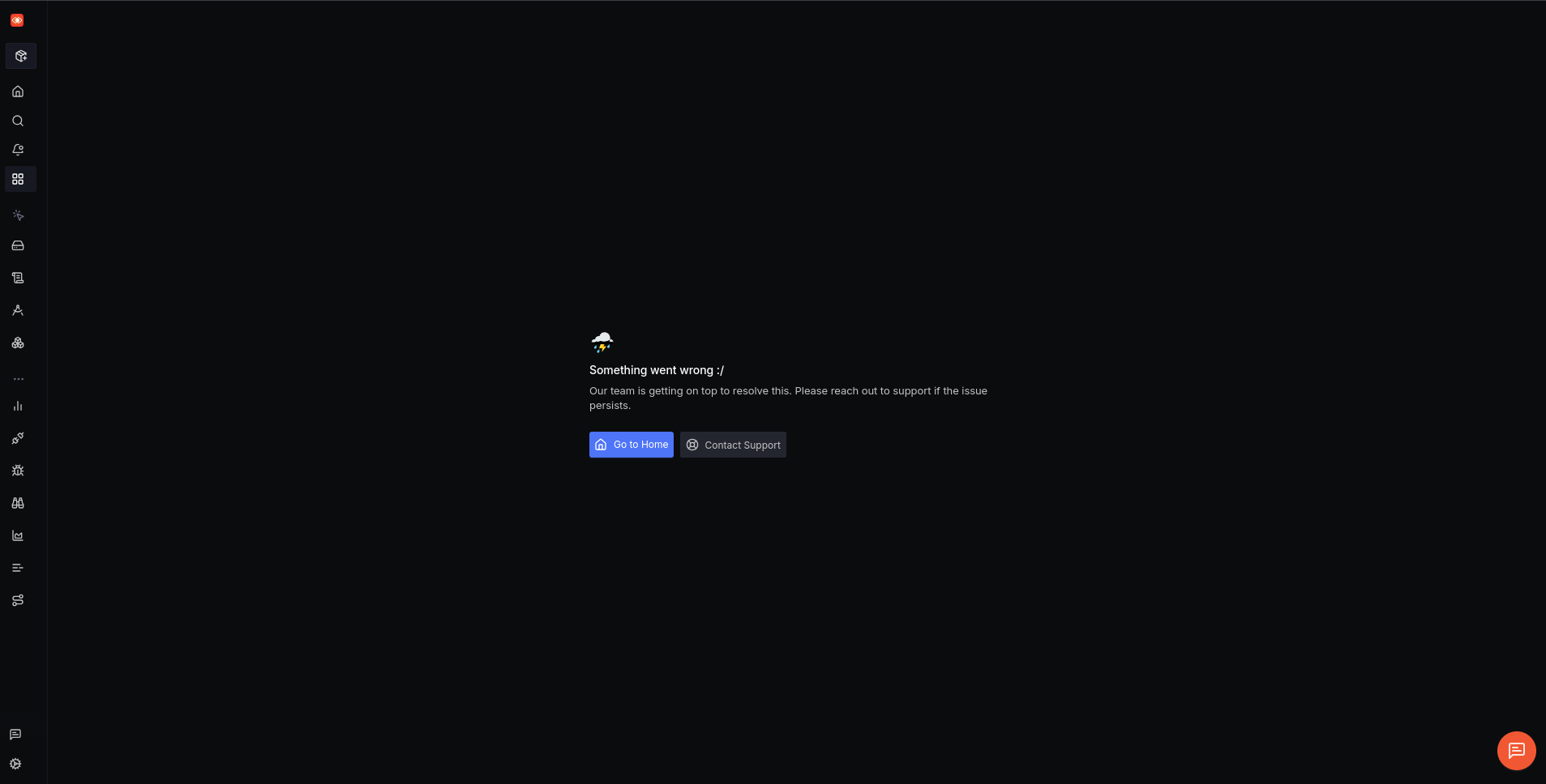 SigNoz dashboard error
