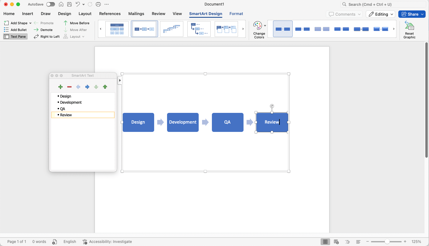 Word timeline with events