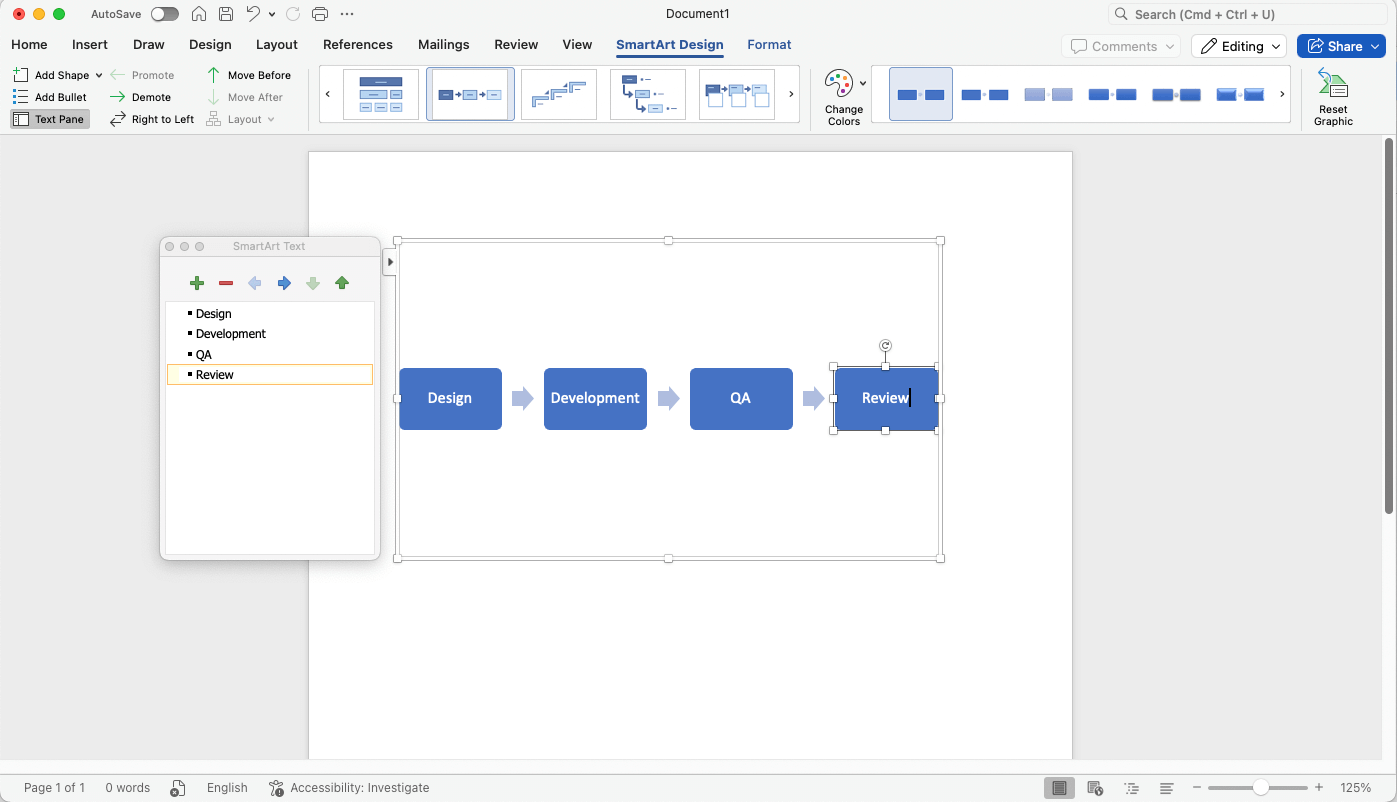 Word timeline with events
